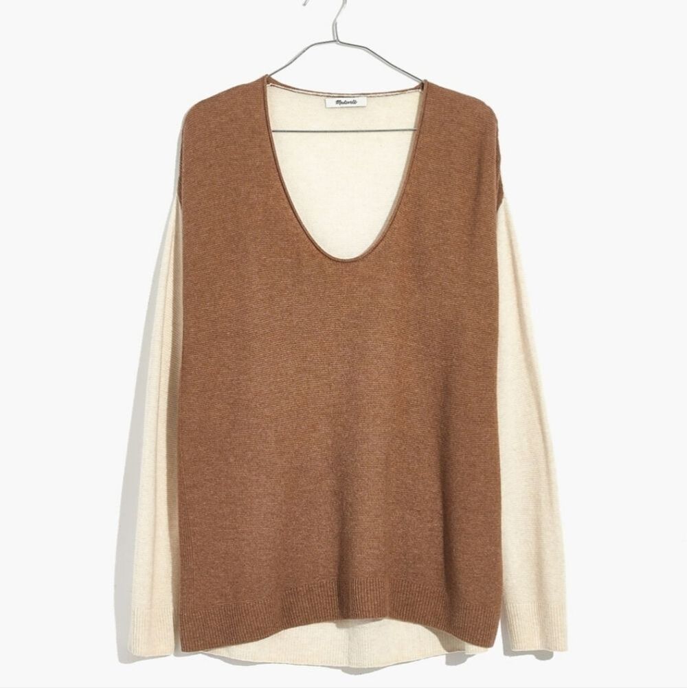 Madewell- Kimball Pullover Sweater in Colorblock Sz M